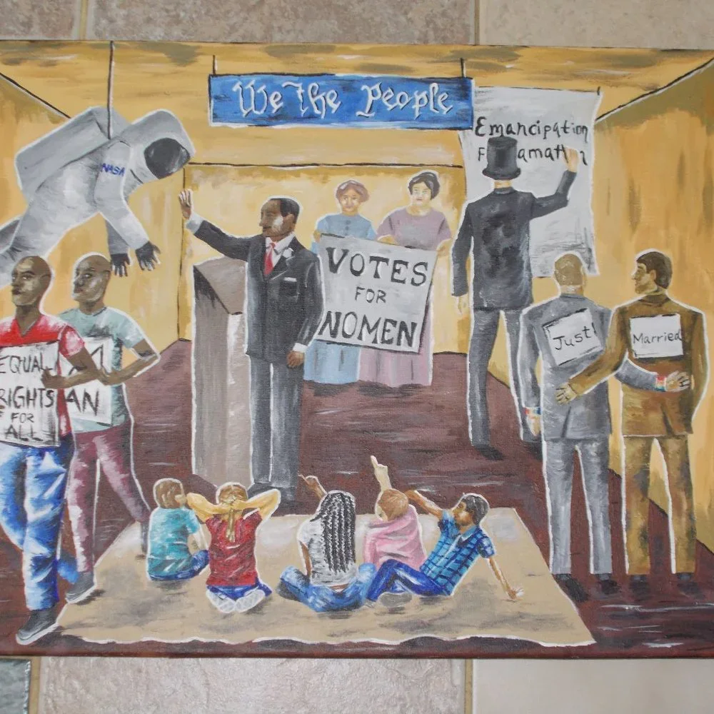 "Equal Rights" print on canvas, 18"x24" signed R4 - Picture 2 of 4